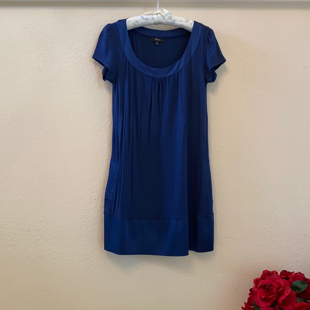 POCKETS! Royal blue cap short sleeve mini dress💙